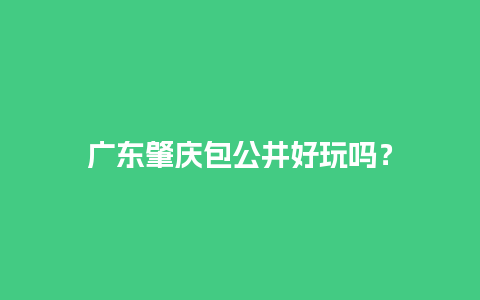 广东肇庆包公井好玩吗？