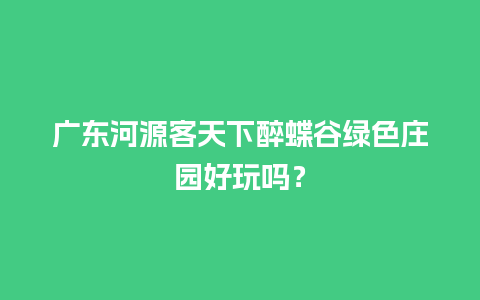 广东河源客天下醉蝶谷绿色庄园好玩吗？