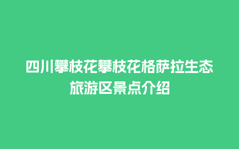 四川攀枝花攀枝花格萨拉生态旅游区景点介绍