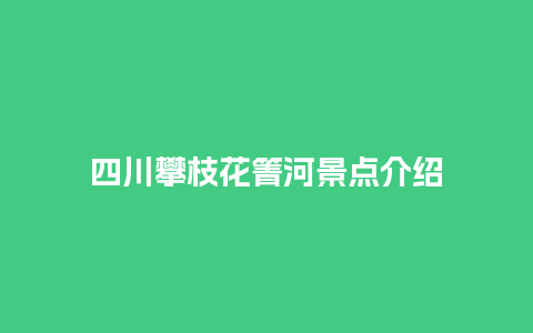 四川攀枝花箐河景点介绍