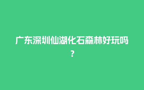 广东深圳仙湖化石森林好玩吗？