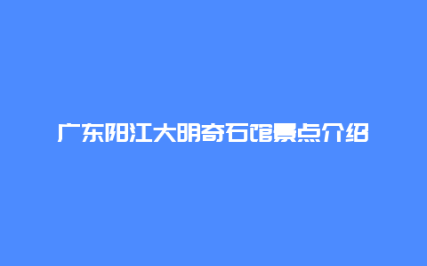 广东阳江大明奇石馆景点介绍