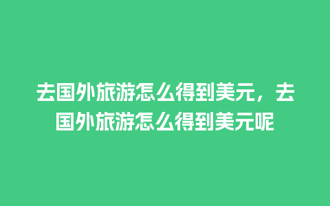 去国外旅游怎么得到美元，去国外旅游怎么得到美元呢