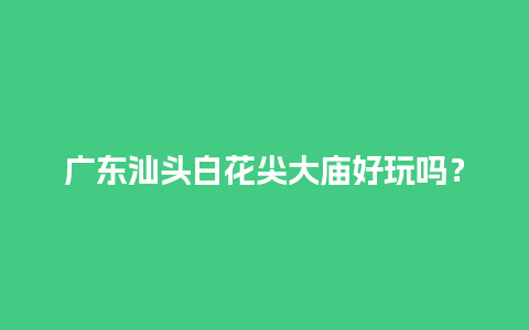 广东汕头白花尖大庙好玩吗？