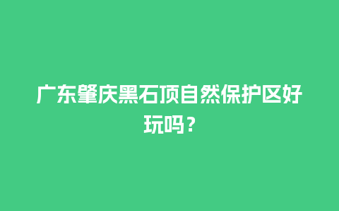 广东肇庆黑石顶自然保护区好玩吗？