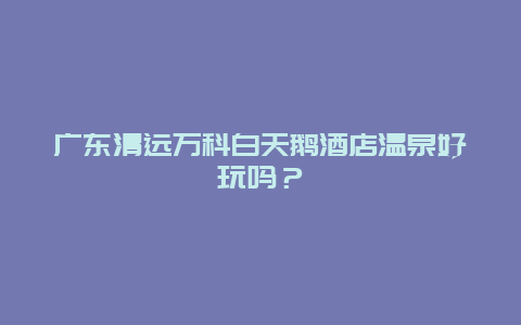 广东清远万科白天鹅酒店温泉好玩吗？