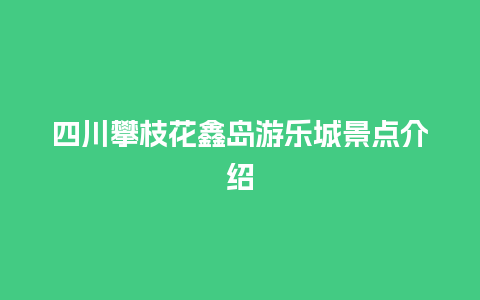 四川攀枝花鑫岛游乐城景点介绍