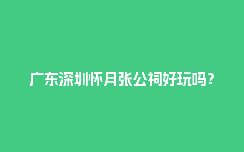 广东深圳怀月张公祠好玩吗？