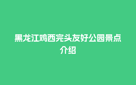 黑龙江鸡西完头友好公园景点介绍