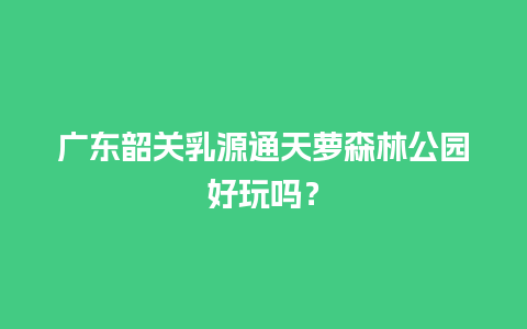 广东韶关乳源通天萝森林公园好玩吗？