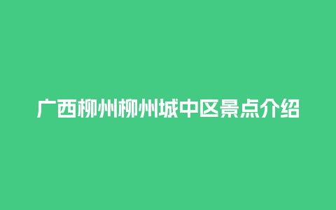 广西柳州柳州城中区景点介绍