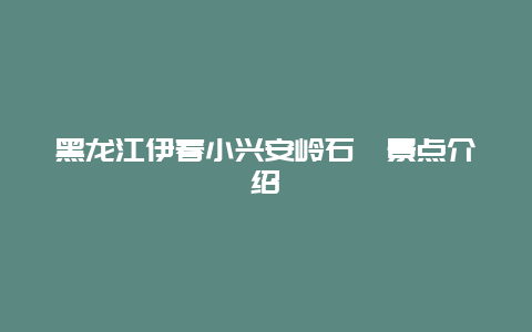 黑龙江伊春小兴安岭石苑景点介绍