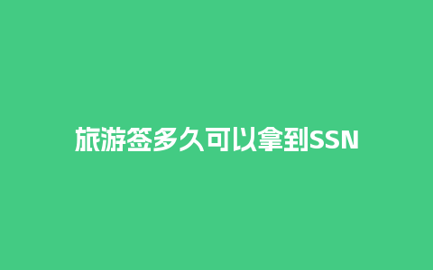 旅游签多久可以拿到SSN