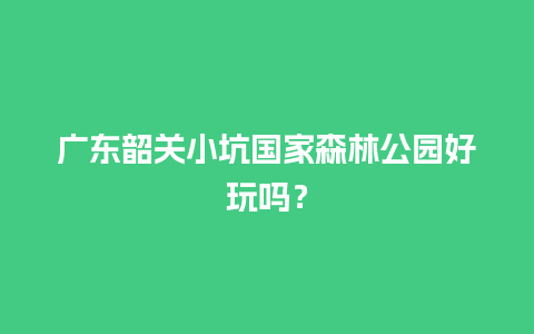 广东韶关小坑国家森林公园好玩吗？