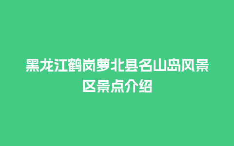 黑龙江鹤岗萝北县名山岛风景区景点介绍