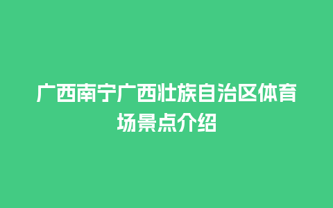 广西南宁广西壮族自治区体育场景点介绍