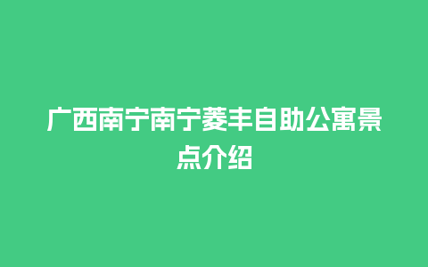 广西南宁南宁菱丰自助公寓景点介绍