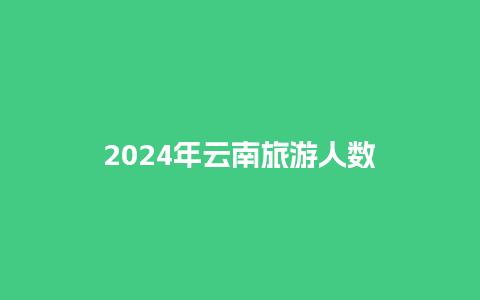 2024年云南旅游人数