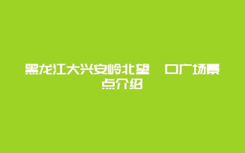 黑龙江大兴安岭北望垭口广场景点介绍