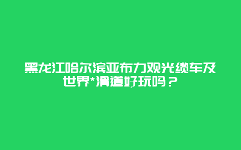 黑龙江哈尔滨亚布力观光缆车及世界*滑道好玩吗？