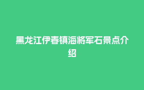 黑龙江伊春镇海将军石景点介绍