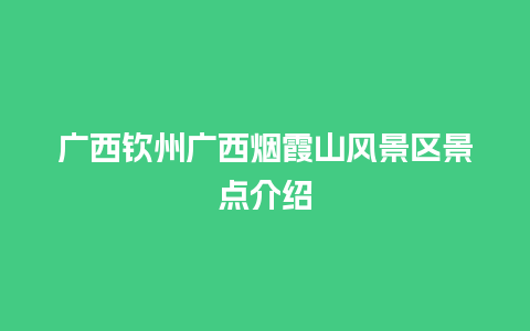 广西钦州广西烟霞山风景区景点介绍