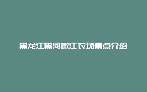 黑龙江黑河嫩江农场景点介绍