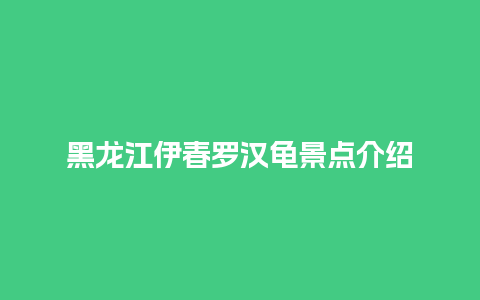 黑龙江伊春罗汉龟景点介绍