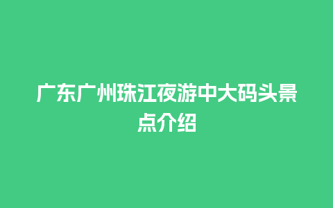 广东广州珠江夜游中大码头景点介绍