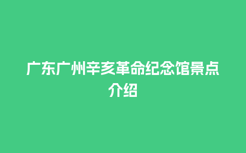 广东广州辛亥革命纪念馆景点介绍