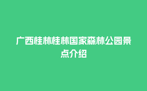 广西桂林桂林国家森林公园景点介绍