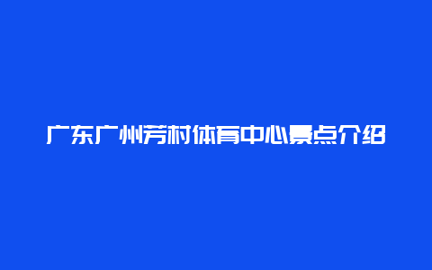 广东广州芳村体育中心景点介绍