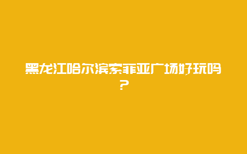 黑龙江哈尔滨索菲亚广场好玩吗？