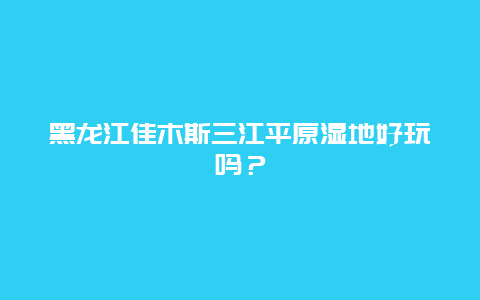 黑龙江佳木斯三江平原湿地好玩吗？