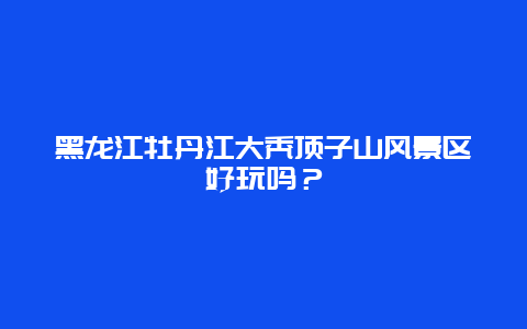 黑龙江牡丹江大秃顶子山风景区好玩吗？