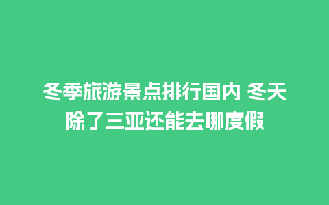 冬季旅游景点排行国内 冬天除了三亚还能去哪度假