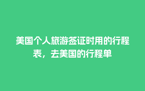 美国个人旅游签证时用的行程表，去美国的行程单