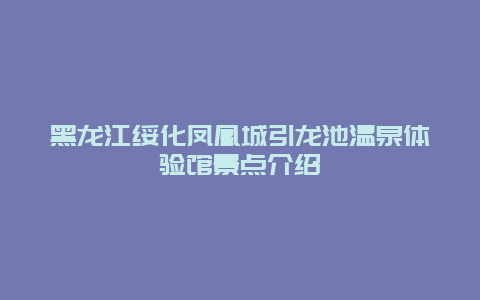 黑龙江绥化凤凰城引龙池温泉体验馆景点介绍