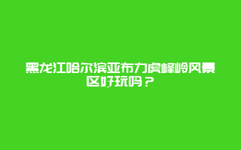 黑龙江哈尔滨亚布力虎峰岭风景区好玩吗？