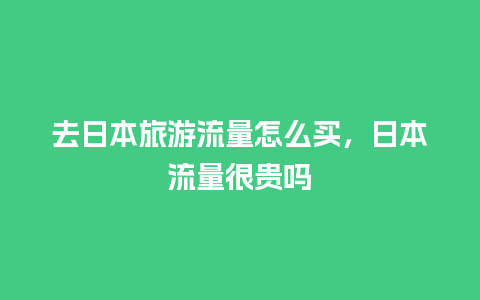 去日本旅游流量怎么买，日本流量很贵吗