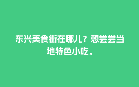 东兴美食街在哪儿？想尝尝当地特色小吃。