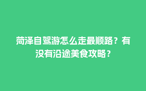 菏泽自驾游怎么走最顺路？有没有沿途美食攻略？