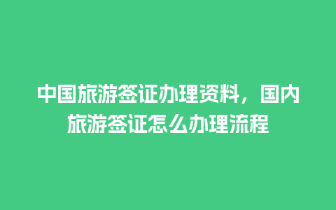 中国旅游签证办理资料，国内旅游签证怎么办理流程