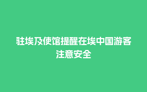 驻埃及使馆提醒在埃中国游客注意安全