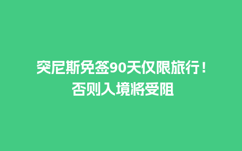 突尼斯免签90天仅限旅行！ 否则入境将受阻