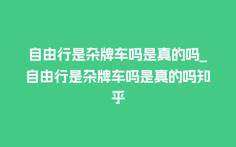 自由行是杂牌车吗是真的吗_自由行是杂牌车吗是真的吗知乎