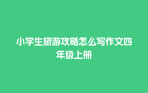 小学生旅游攻略怎么写作文四年级上册