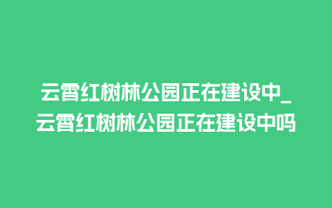 云霄红树林公园正在建设中_云霄红树林公园正在建设中吗