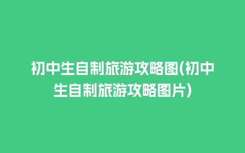 初中生自制旅游攻略图(初中生自制旅游攻略图片)