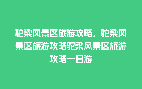 驼梁风景区旅游攻略，驼梁风景区旅游攻略驼梁风景区旅游攻略一日游